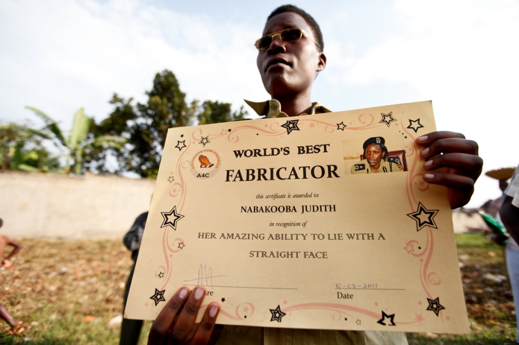 And so Judith Nabakoba, the Police Spokeswoman takes home the award for “THE WORLDS BEST FABRICATOR” in recognition of what A4C says ‘her ability to lie with a straight face’